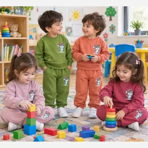 بلوز شلوار بچگانه خرگوش برفی دورس پنبه سایز 35 و 40