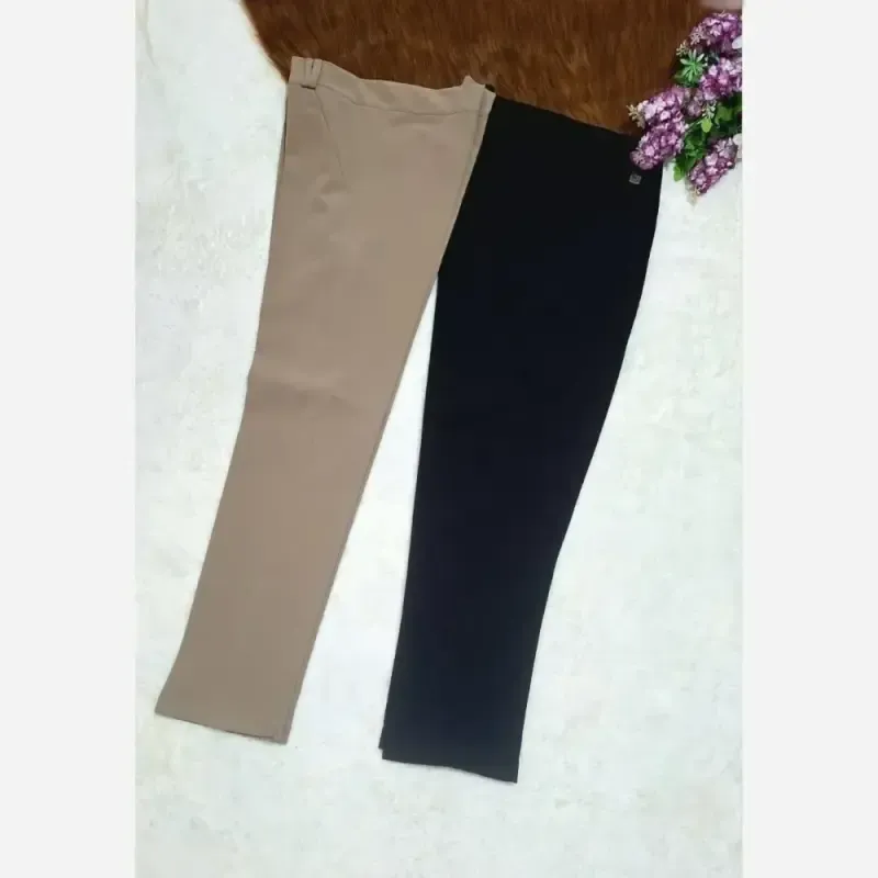شلوار راسته اداری زنانه دخترانه مازراتی درجه یک قد 90 تا 95 رنگ مشکی نخودی سایز 38 تا 46 - تصویر 3