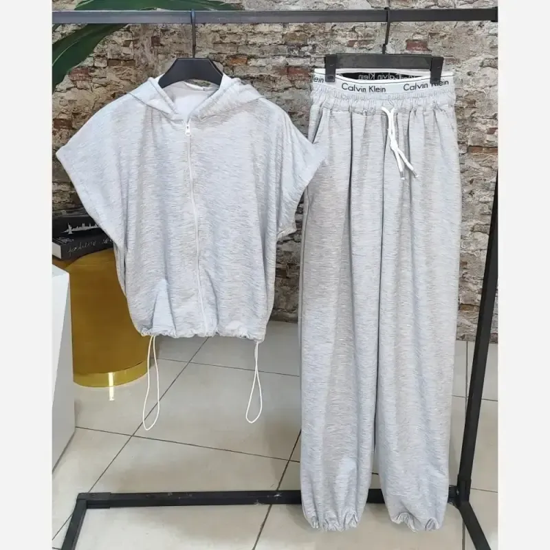 ست کراپ شلوار زنانه مدل ارینا پارچه پنبه گلکسی فریسایز 38 تا 44 - تصویر 4