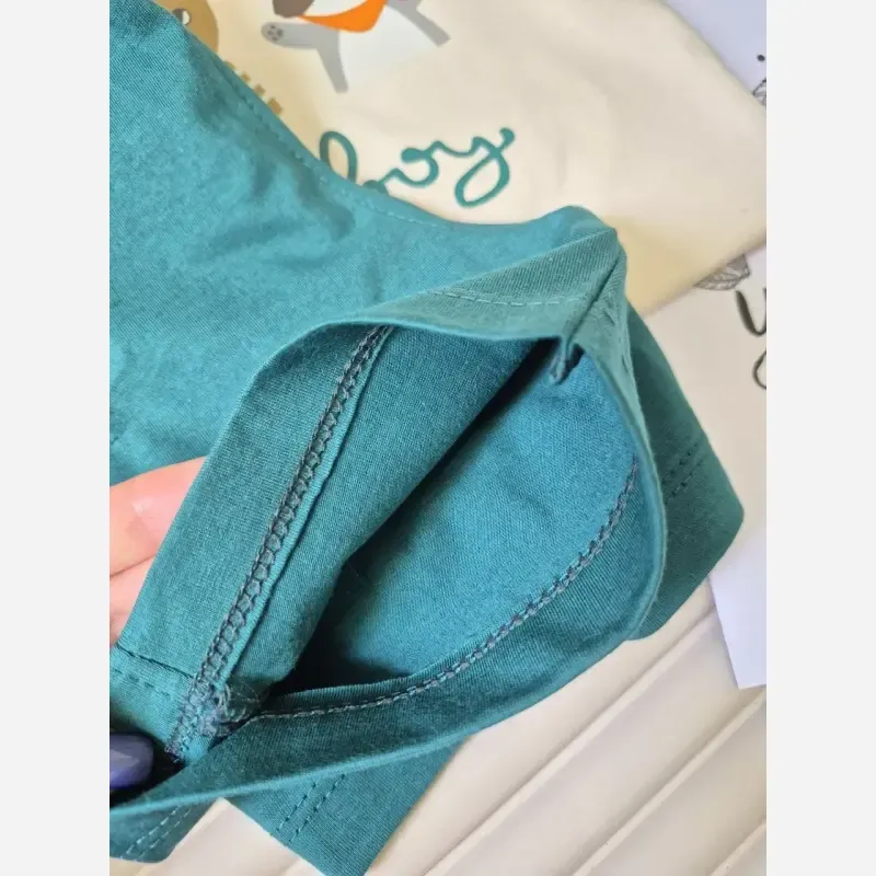 ست تیشرت و شلوارک راحتی بچگانه پسرانه طرح حیوانات جنس نخ پنبه اعلا سایز 2 تا 7 سال - تصویر 4