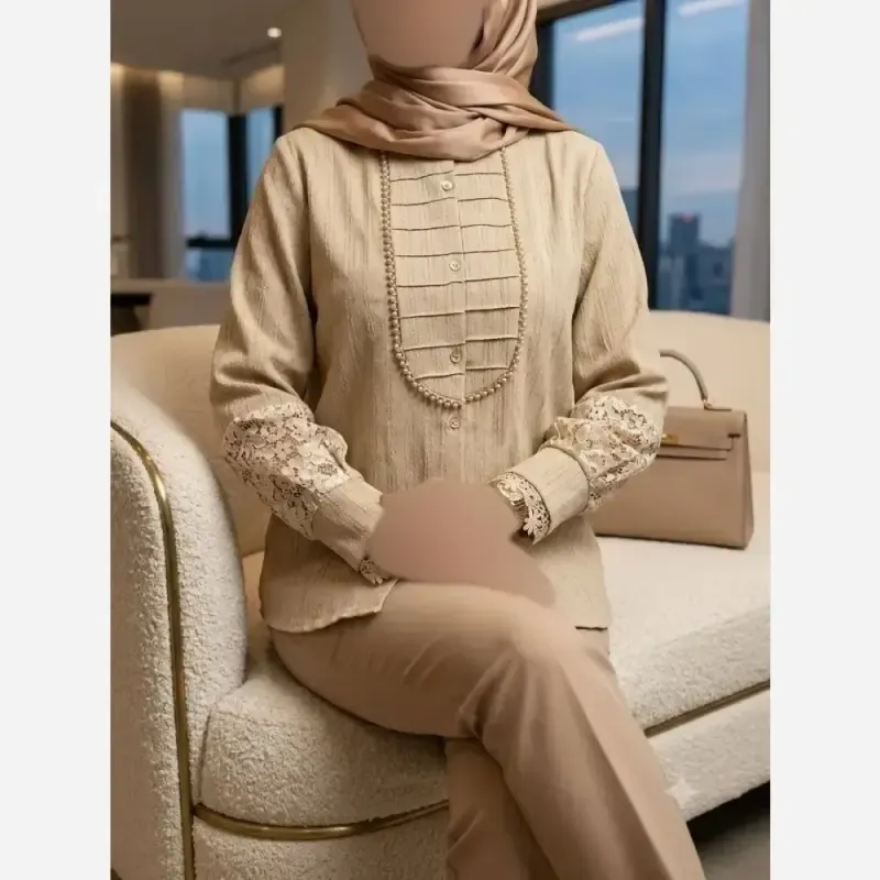 شومیز زنانه مدل آیجان جنس پارچه توکی درجه یک - تصویر 6