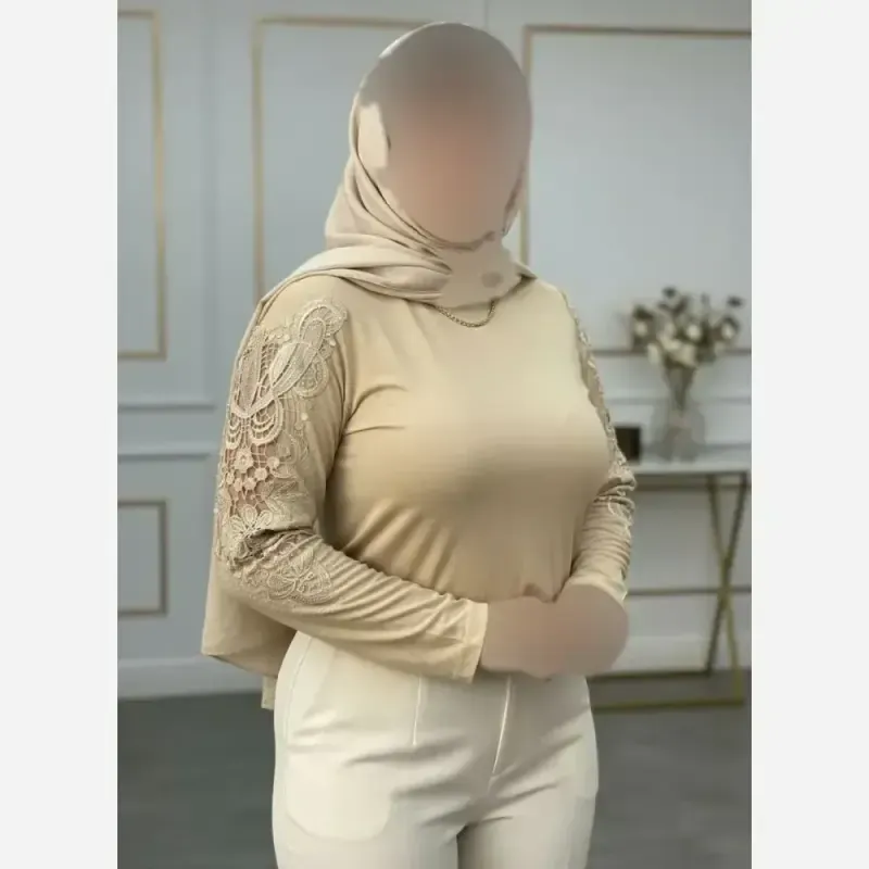 شومیز مجلسی گیپوردار نگین دار مدل سوگل جنس ویسکوز تیپ لاکرا فری سایز - تصویر 17