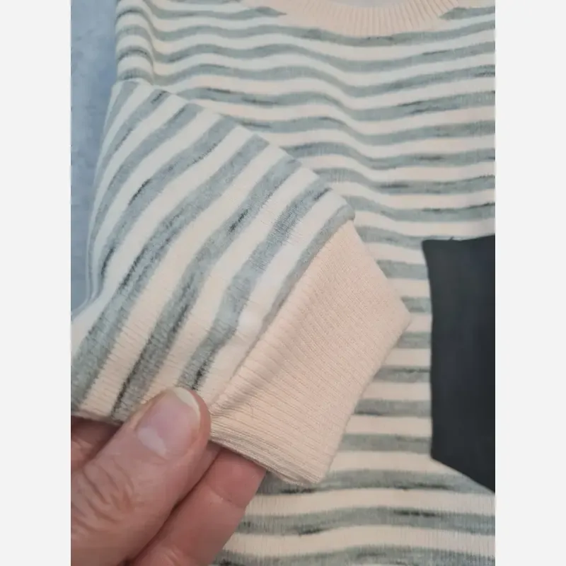 بلوز پاییزه بچگانه اسپرت راه راه تک جیب سایز 50 تا 60 پنبه ای مخملی سوپر سافت - تصویر 4