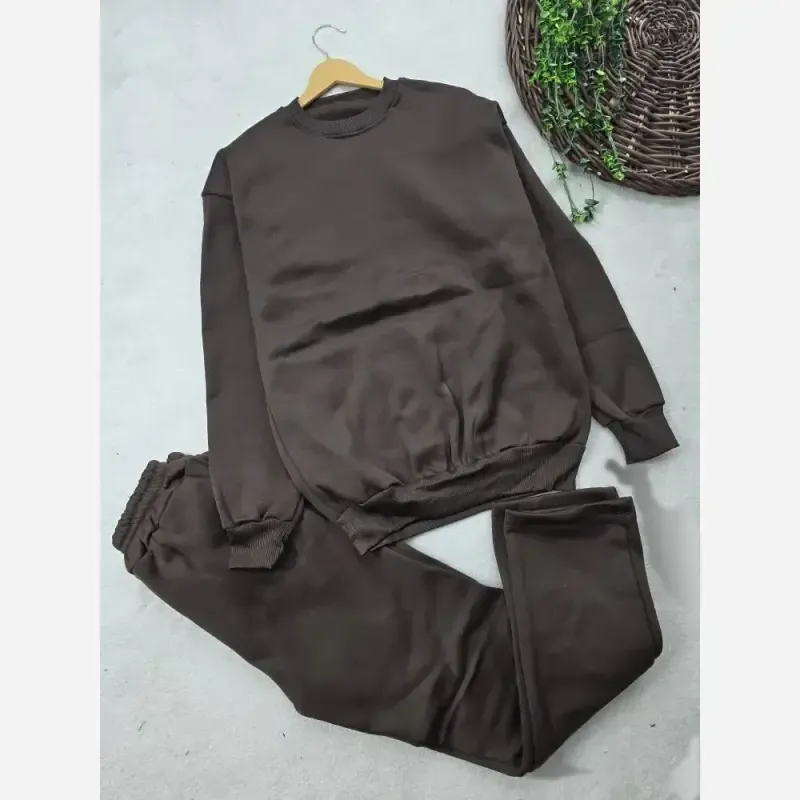 ست هودی و شلوار اسپرت دورس توکرکی جیبدار فری سایز - تصویر 4