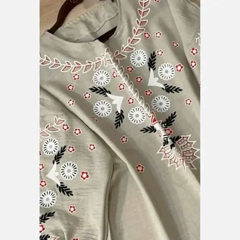 تونیک چاپی رنگی آرامش جنس شانتون درجه یک فری سایز - تصویر 2