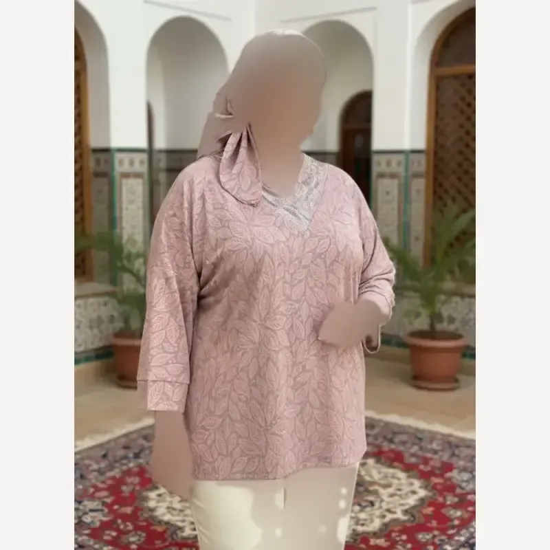 شومیز نگین دار کیمانو مدل تابان ژاکارد ویسکوز سایز بزرگ - تصویر 9