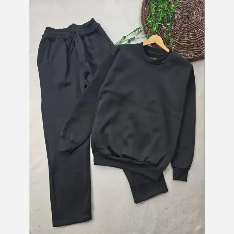 ست هودی و شلوار اسپرت دورس توکرکی جیبدار فری سایز - تصویر 2