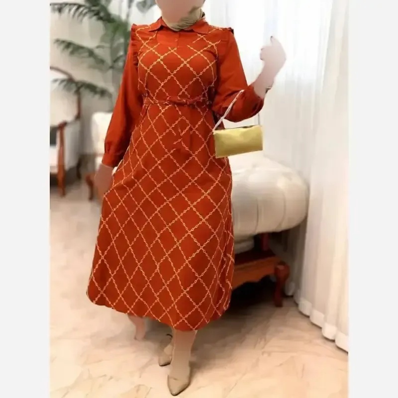 پیراهن بلند زنانه ماهرو خنک مجلسی آستیندار - تصویر 4
