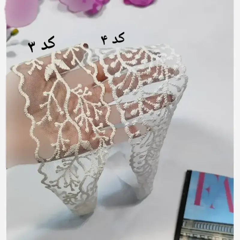 هدبند گیپوری زنانه و دخترانه تل گیپور ترند گلدوزی شده - تصویر 4