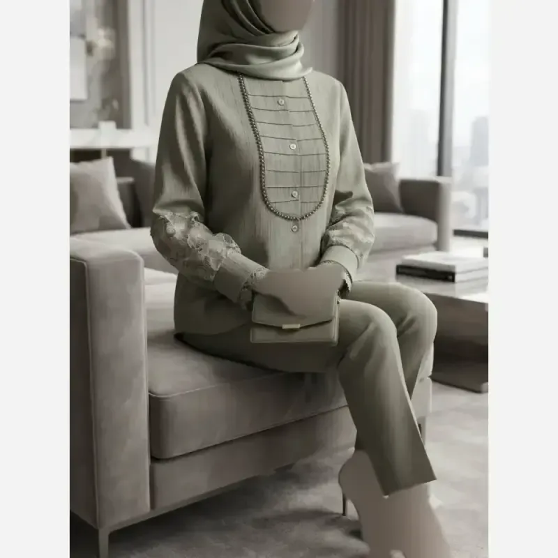 شومیز زنانه مدل آیجان جنس پارچه توکی درجه یک - تصویر 10