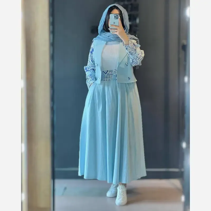 کت و دامن زنانه مدل یلدا جنس شانتون درجه یک رنگبندی متنوع سایزبندی - تصویر 5