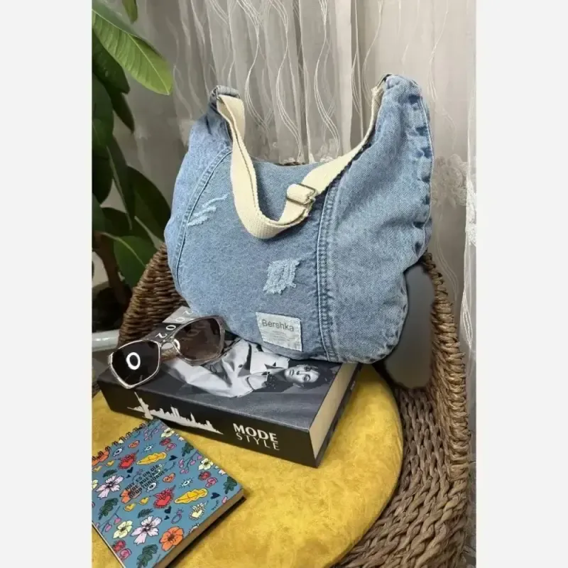 کیف دوشی جین سنگشور لی خارجی ابعاد 40 در 28 سانتی متر - تصویر 5
