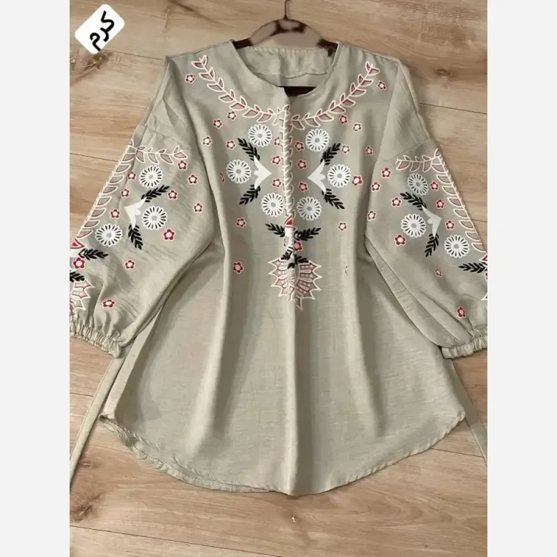 تونیک چاپی رنگی آرامش جنس شانتون درجه یک فری سایز - تصویر 7