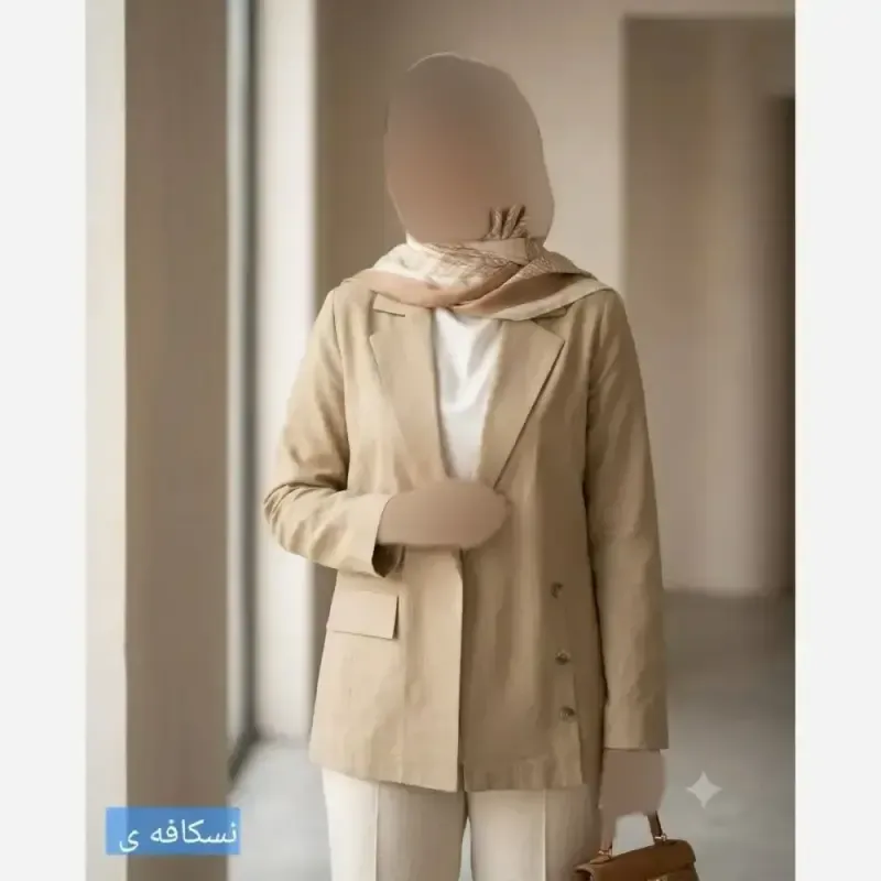 کت لینن زنانه مدل الی قد 69 سایز بزرگ