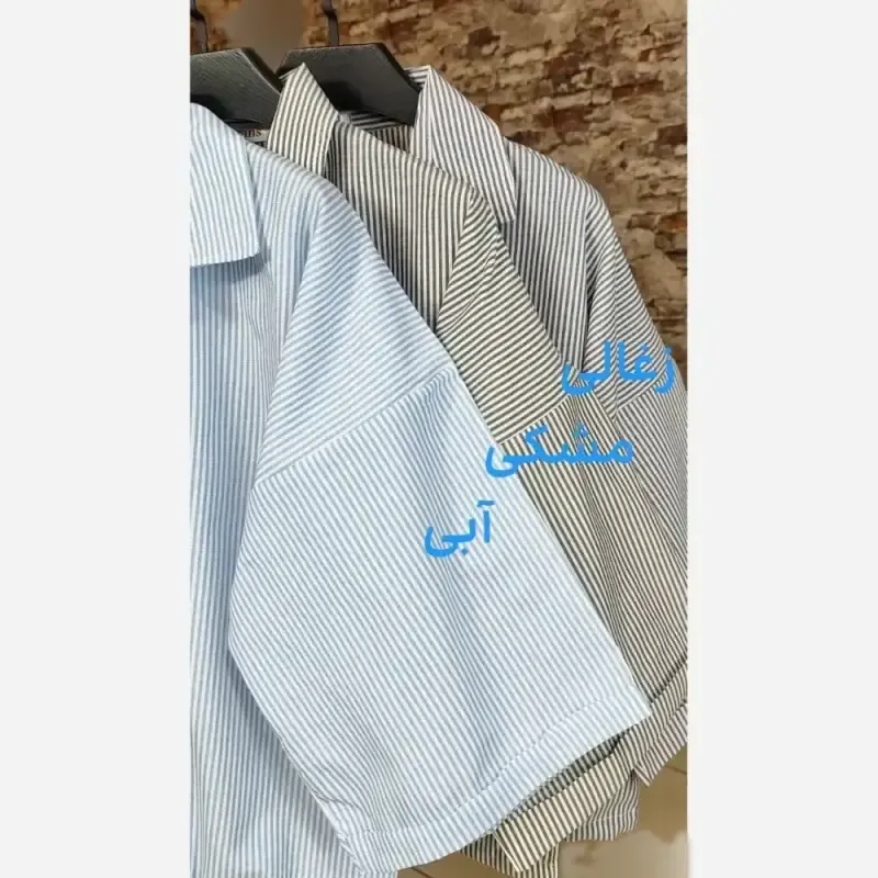 شومیز لینن راه راه زنانه فری سایز مدل شکوفا رنگبندی - تصویر 5