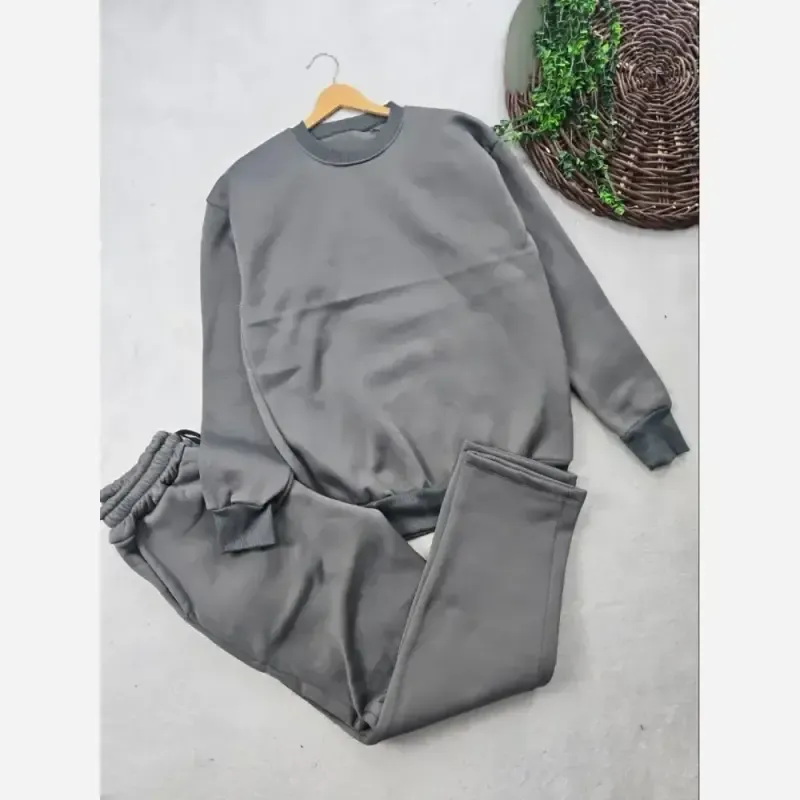 ست هودی و شلوار اسپرت دورس توکرکی جیبدار فری سایز - تصویر 3