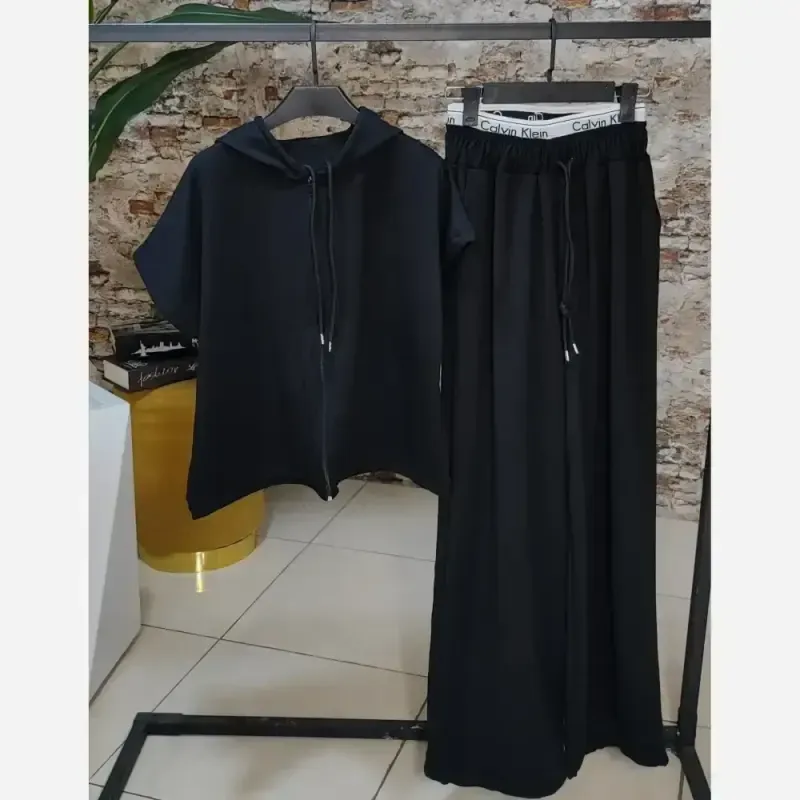ست کراپ شلوار زنانه مدل ارینا پارچه پنبه گلکسی فریسایز 38 تا 44 - تصویر 3