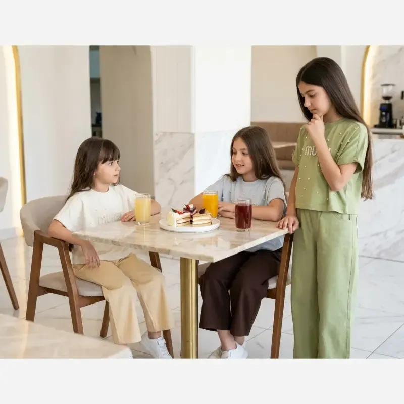 تیشرت دخترانه طرح میو میو مرواریدی کراپ پنبه ترک اعلا رنگ سبز و طوسی - تصویر 5