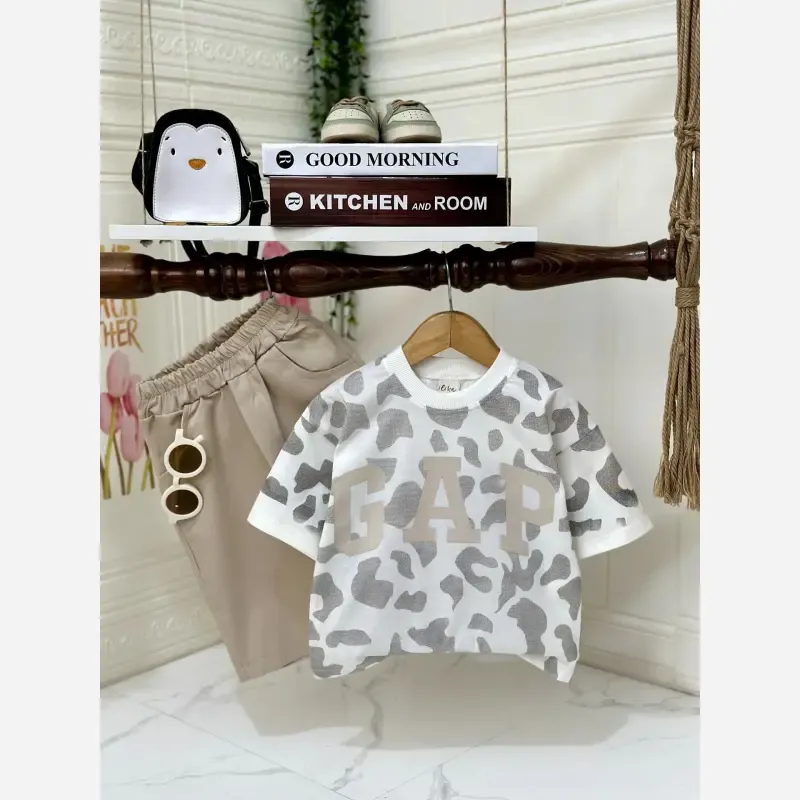 ست تیشرت و شلوارک دخترانه GAP نخ پنبه و کتان مناسب 2 تا 8 سال - تصویر 4