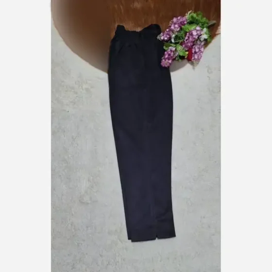 شلوار بغل چاک سوییت مخملی مشکی زنانه سایز 40 تا 46