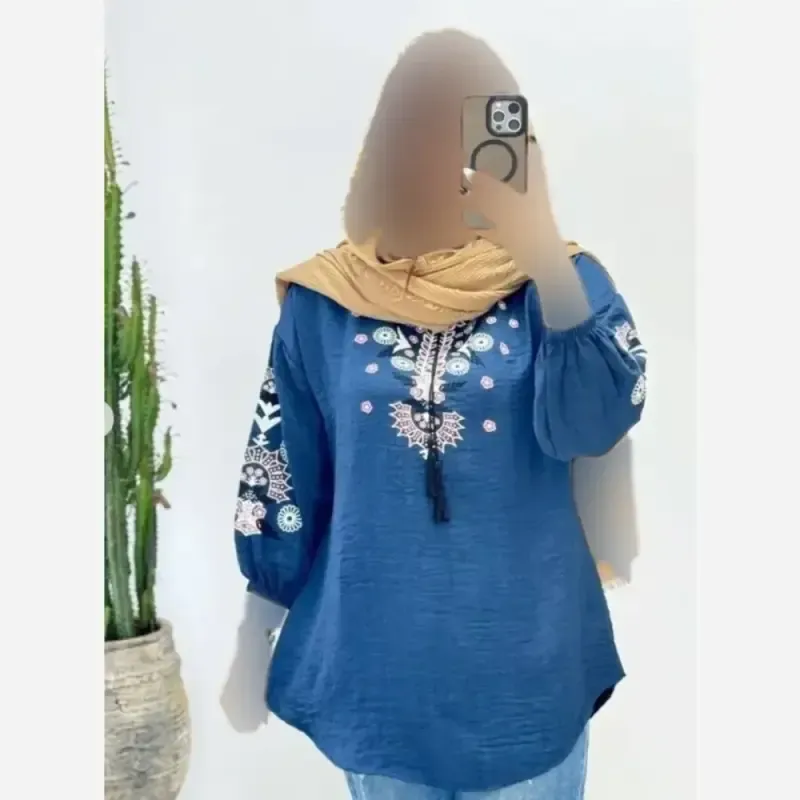 تونیک چاپی رنگی آرامش جنس شانتون درجه یک فری سایز - تصویر 15