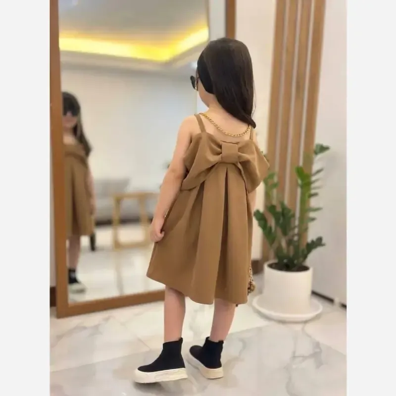 سارافون دخترانه مازراتی طرح پاپیون سایز 40 تا 60 رنگبندی متنوع - تصویر 3