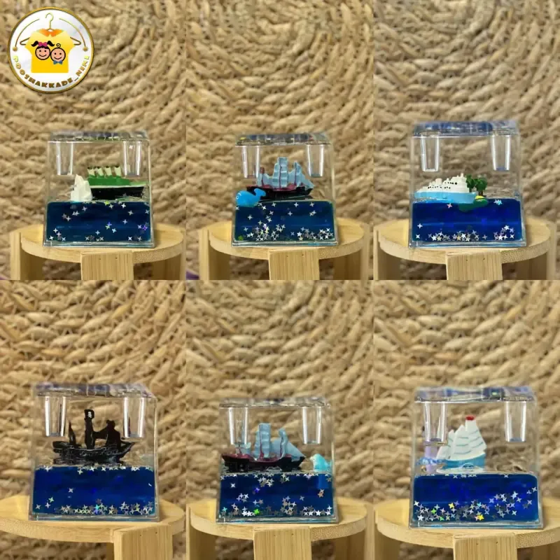 دکوری رومیزی جاخودکاری کشتی معلق ابعاد 6x6x6 سانتیمتر - تصویر 2