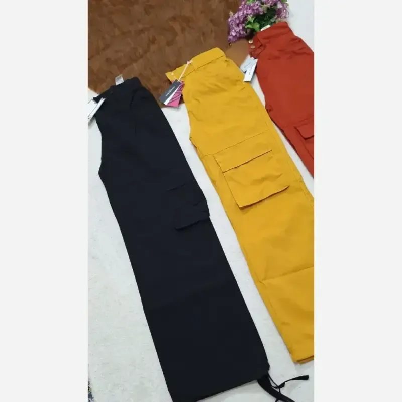 شلوار کارگو بگ شش جیب سوپرکتان کاغذی زارا ZARA - تصویر 4