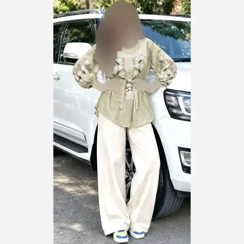 تونیک چاپی رنگی آرامش جنس شانتون درجه یک فری سایز - تصویر 12