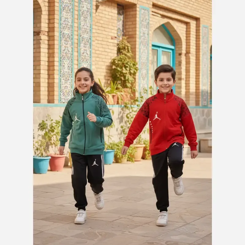ست سویشرت و شلوار ورزشی بچگانه پاییزه مناسب 6 تا 12 سال - تصویر 4