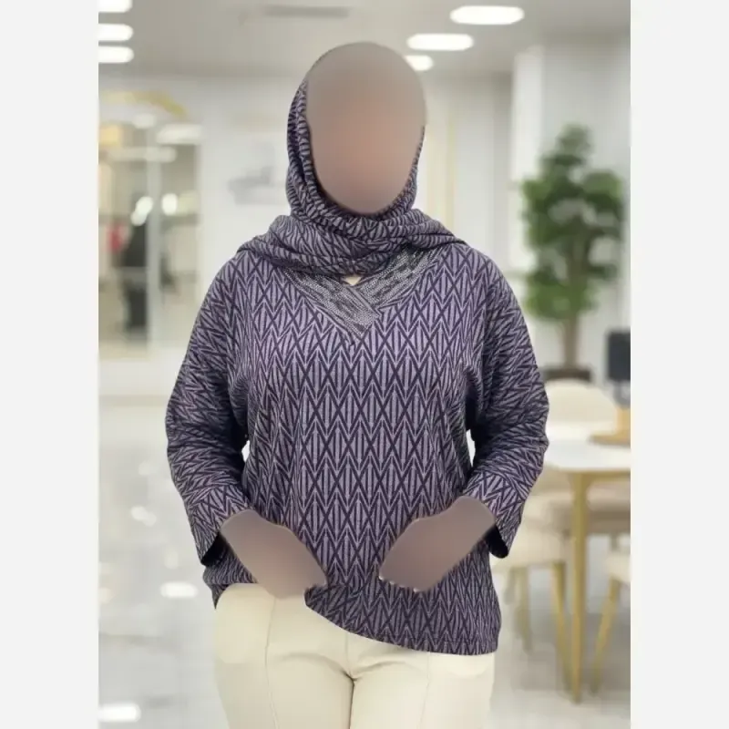 شومیز نگین دار کیمانو مدل یاس جنس ژاکارد ویسکوز فری سایز - تصویر 13