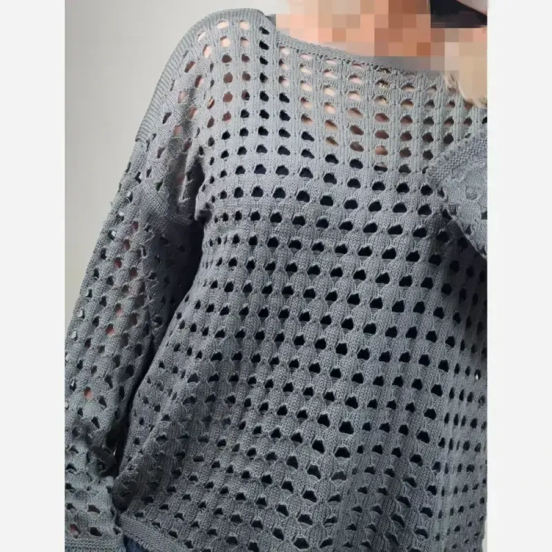 بلوز بافت زنانه مدل الیدا جنس نخ اکریل ترک فری سایز - تصویر 16
