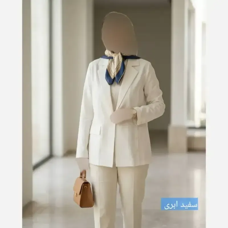 کت لینن زنانه مدل الی قد 69 سایز بزرگ - تصویر 10