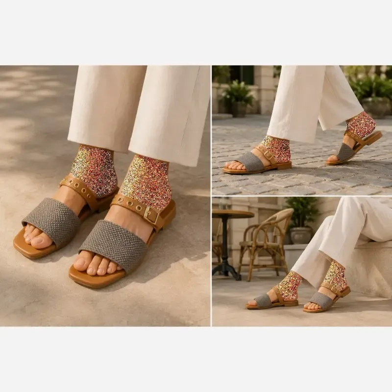 صندل زنانه مینیمال آویسا رنگ طوسی - تصویر 2