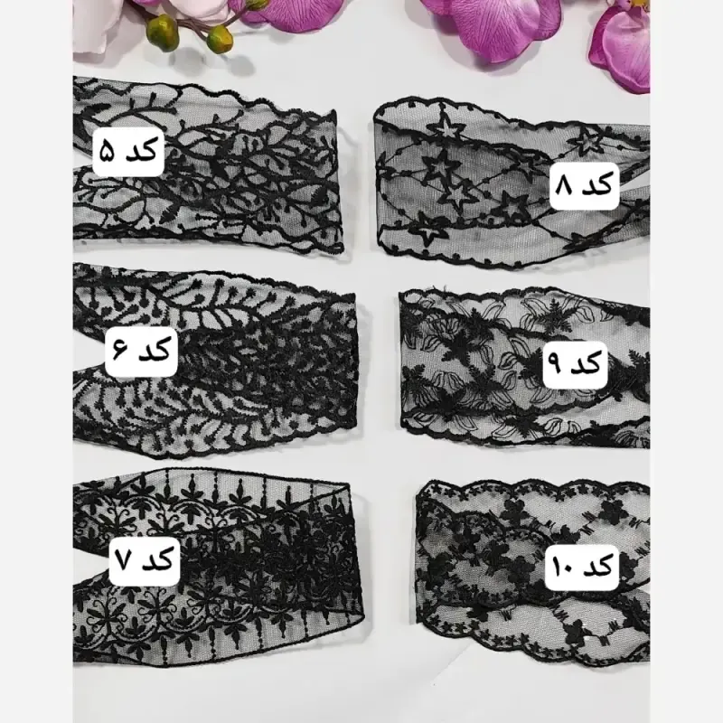هدبند گیپوری زنانه و دخترانه تل گیپور ترند گلدوزی شده - تصویر 5