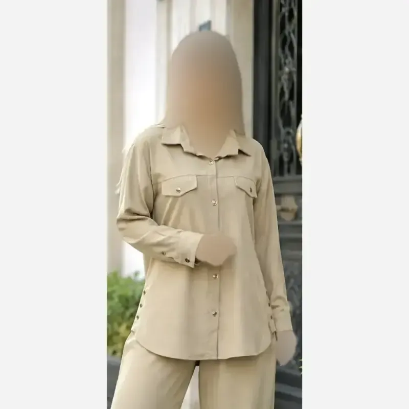 مانتو بغل دکمه کتان ژینا فری سایز 38 تا 46 - تصویر 7