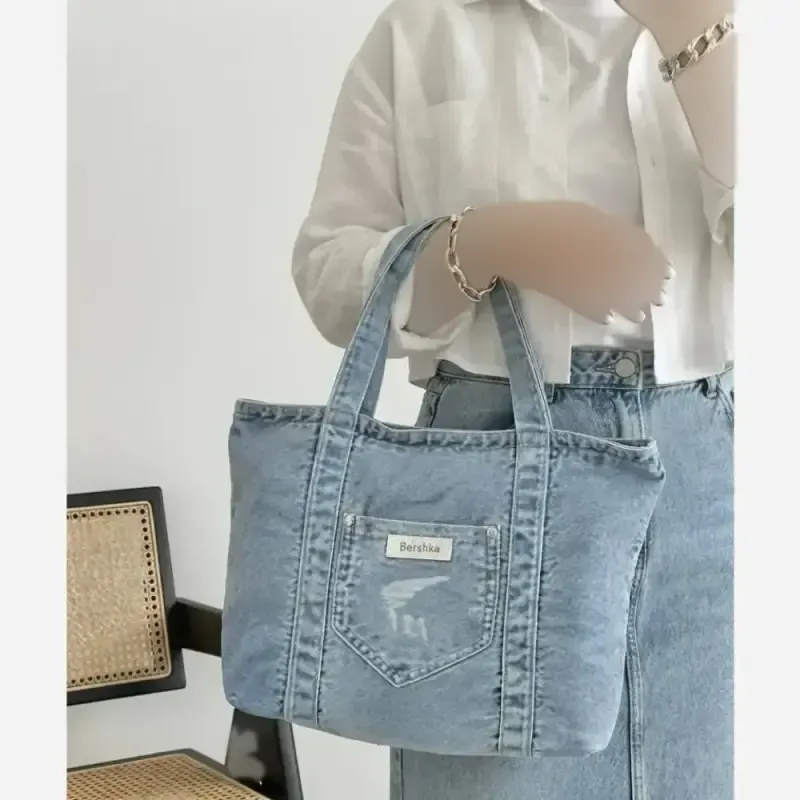 کیف جین زنانه لی خارجی ابعاد 30 در 38 سانت رنگ ثابت - تصویر 6