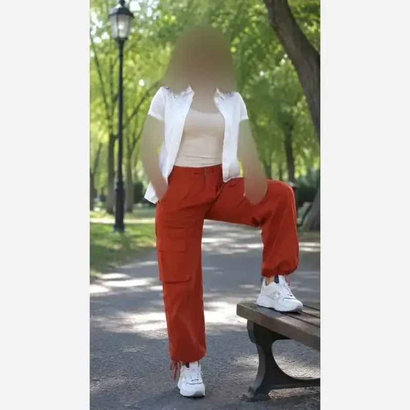 شلوار کارگو بگ شش جیب سوپرکتان کاغذی زارا ZARA - تصویر 2