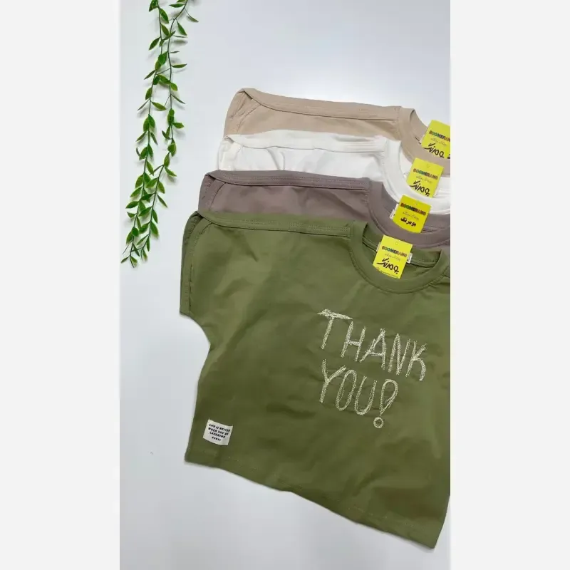 تیشرت اورسایز دخترانه thankyou لش استایل آستین کیمونو - تصویر 4
