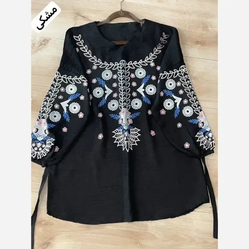 تونیک چاپی رنگی آرامش جنس شانتون درجه یک فری سایز - تصویر 18