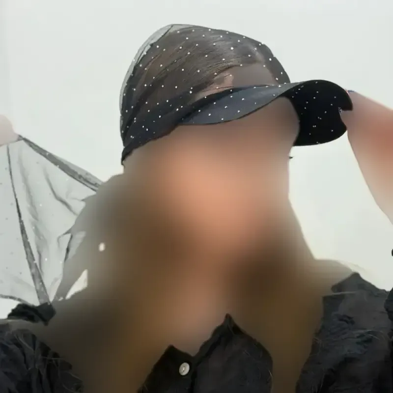 اسکارف نقاب دار توری نگین دار رنگ مشکی - تصویر 5