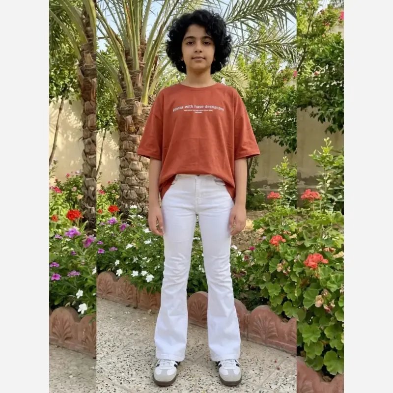 شلوار جین بوتکات دخترانه رنگ سفید کد PIC994 - تصویر 5