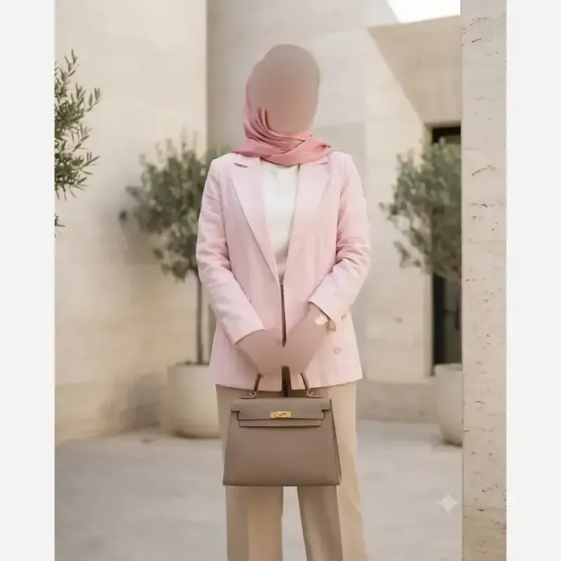 کت لینن زنانه مدل الی قد 69 سایز بزرگ - تصویر 15