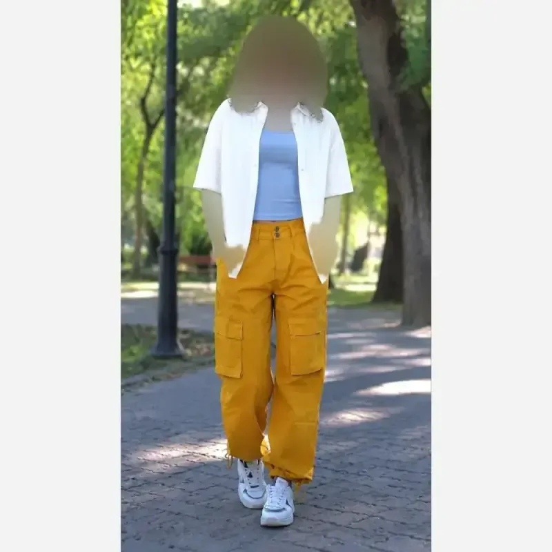 شلوار کارگو بگ شش جیب سوپرکتان کاغذی زارا ZARA